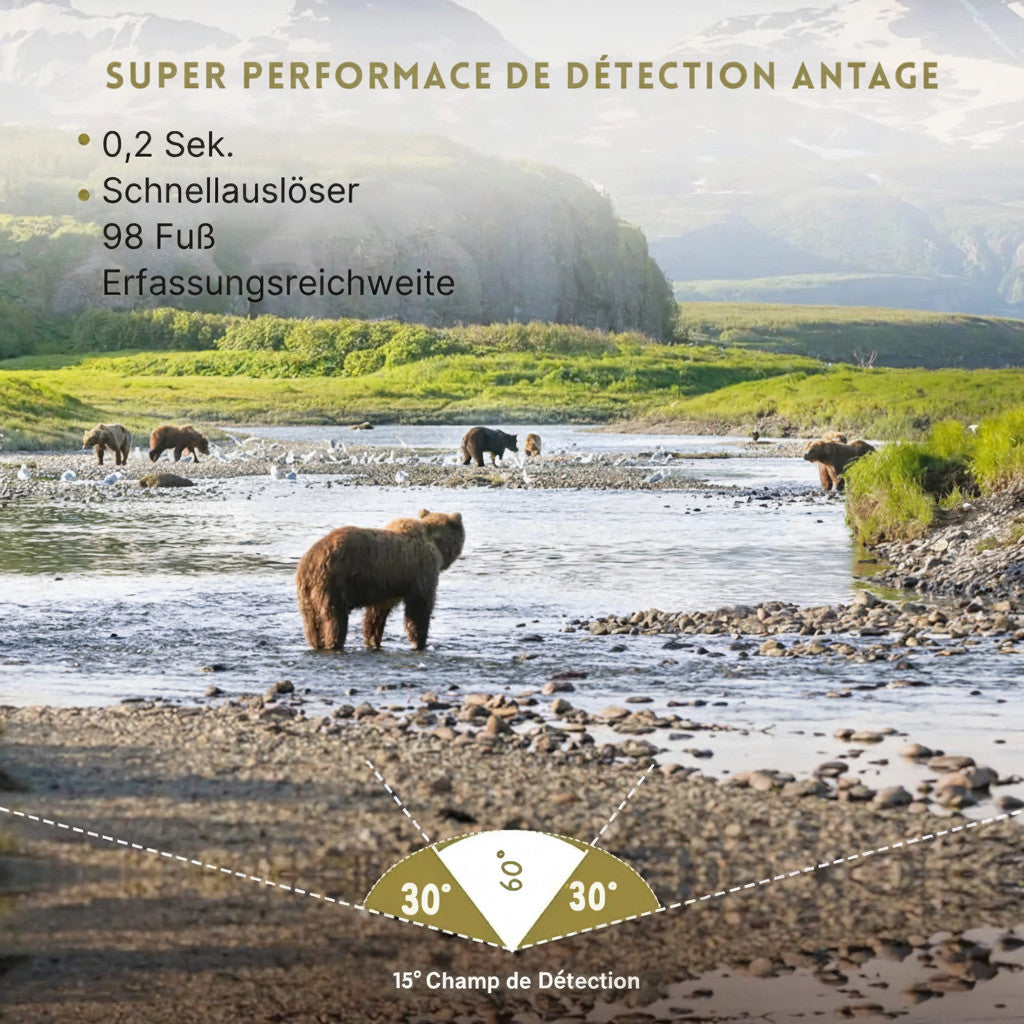 Wildkamera Solar 4G mit 4K-HD-Display, Nachtsicht, SMS-Steuerung + 128 GB Speicherkarte