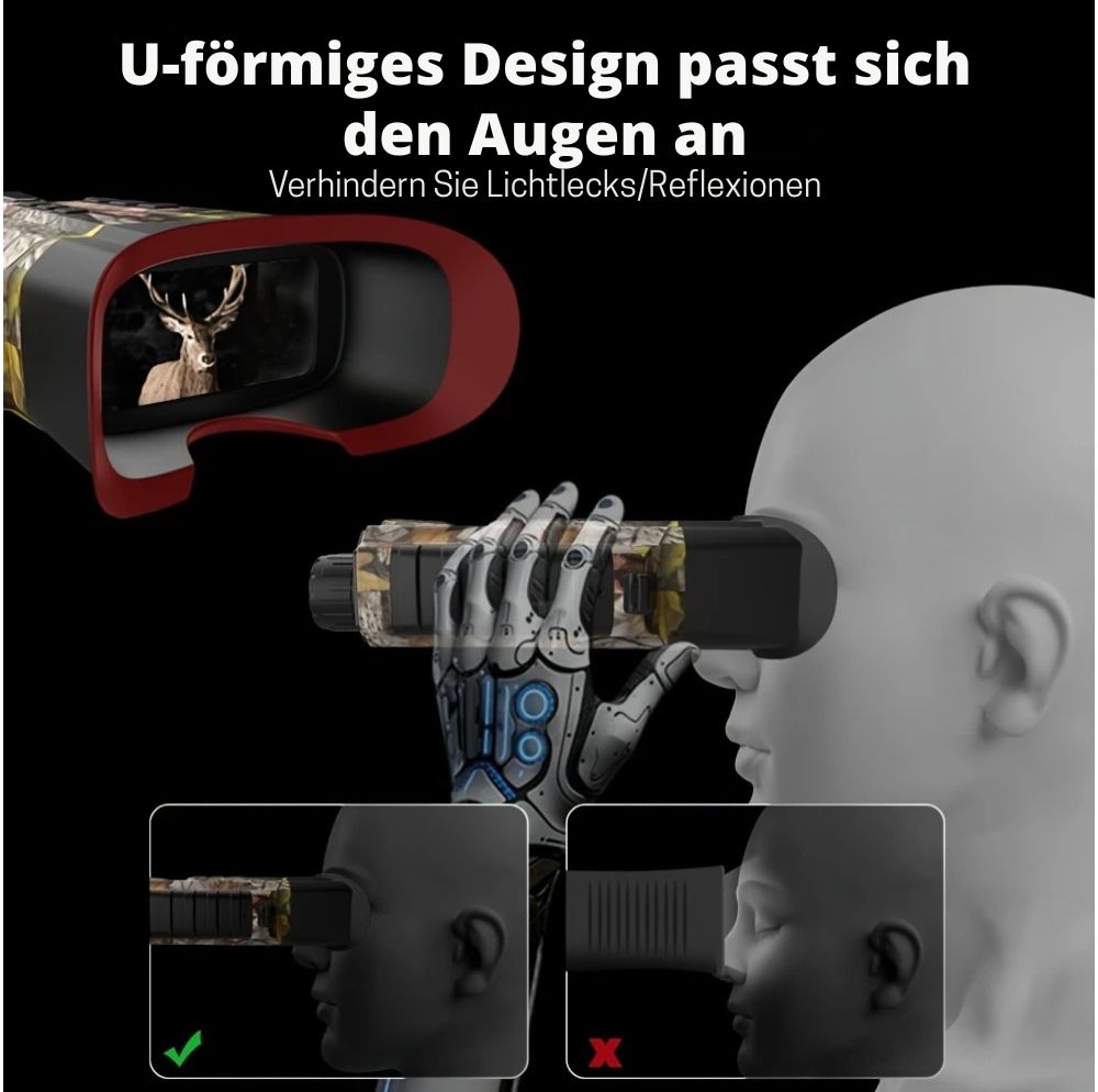 Nachtsichtfernglas 500 m Militär  HD – 12x Zoom & Langzeitakku