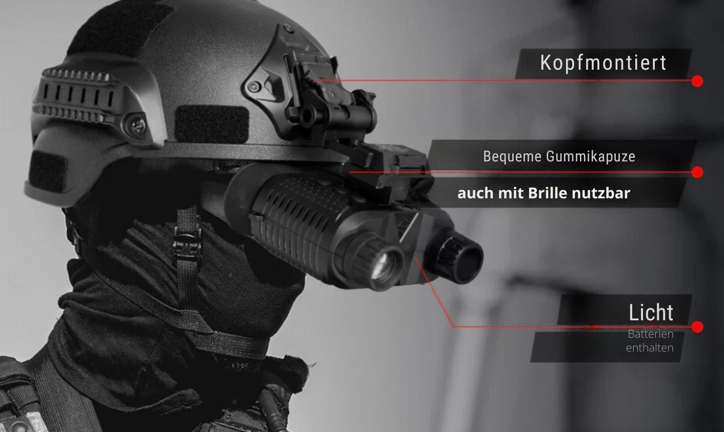 Nachtsichtgerät 8X 4K mit Kopfhalterung militär – Infrarot, Jagd NV400