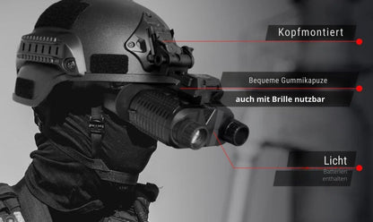 Nachtsichtgerät 8X 4K mit Kopfhalterung militär – Infrarot, Jagd NV400