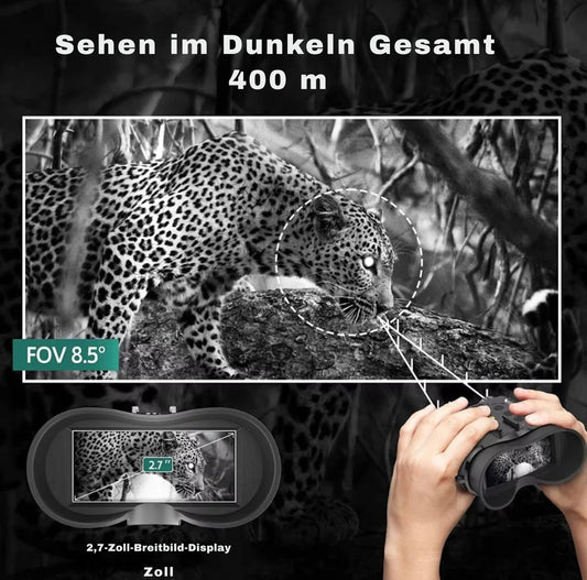 Nachtsichtgerät 8X 4K mit Kopfhalterung militär – Infrarot, Jagd NV400