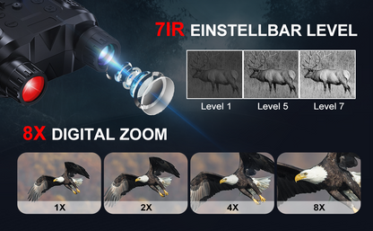 Nachtfernglas 8X 4K mit Kopfhalterung