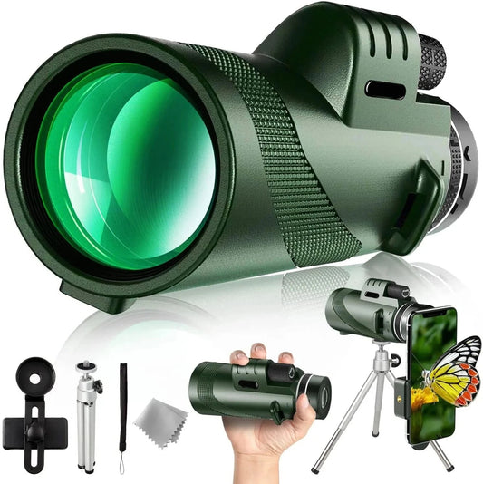 Monokular SPEKTIV 80×100 HD – Weitblick Teleskop mit Stativ & Smartphone-Halterung
