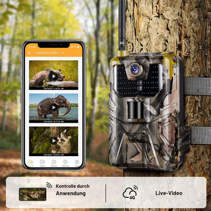 Wildkamera 4K & 4G mit Nachtsicht und Smartphone-Steuerung